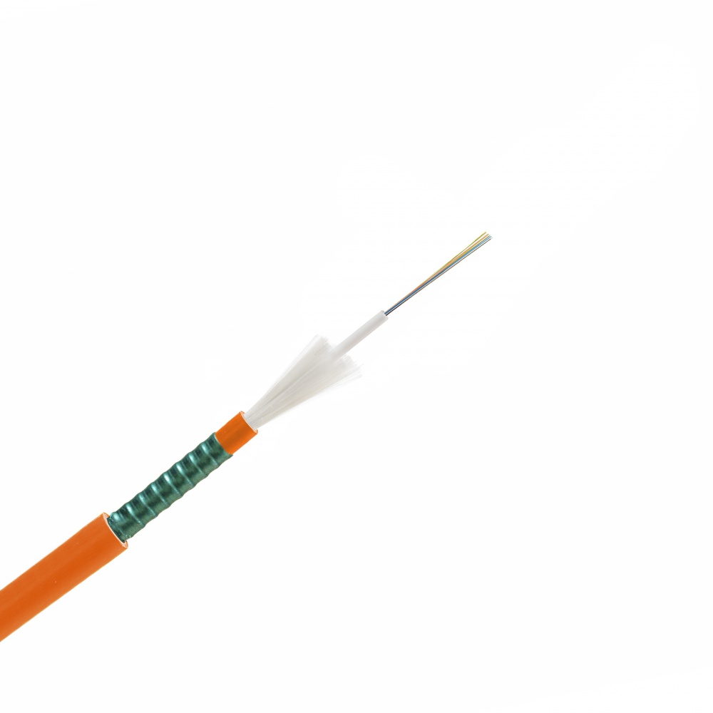12 fibers armoured fire-resistant universal central loose tube cable, 180 min. at 750°C, Euroclass B2ca - s1, d1, a1, OM3 50/125 μm