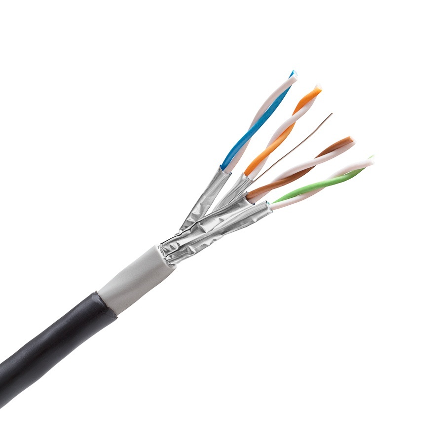 Outdoor / direct burial STP cable 4x2xAWG23 Category 6A , 550 MHz, PE