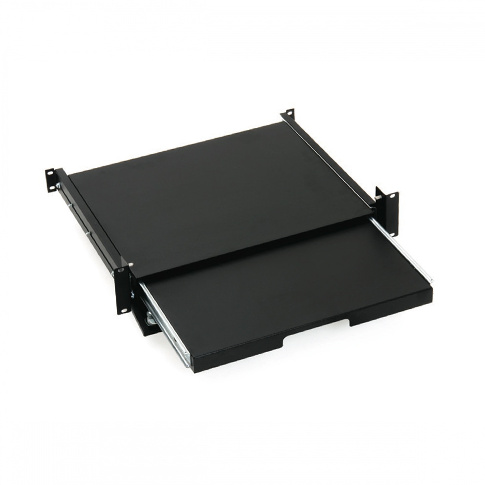 19“ sliding lockable shelf 2U for keyboard and mouse