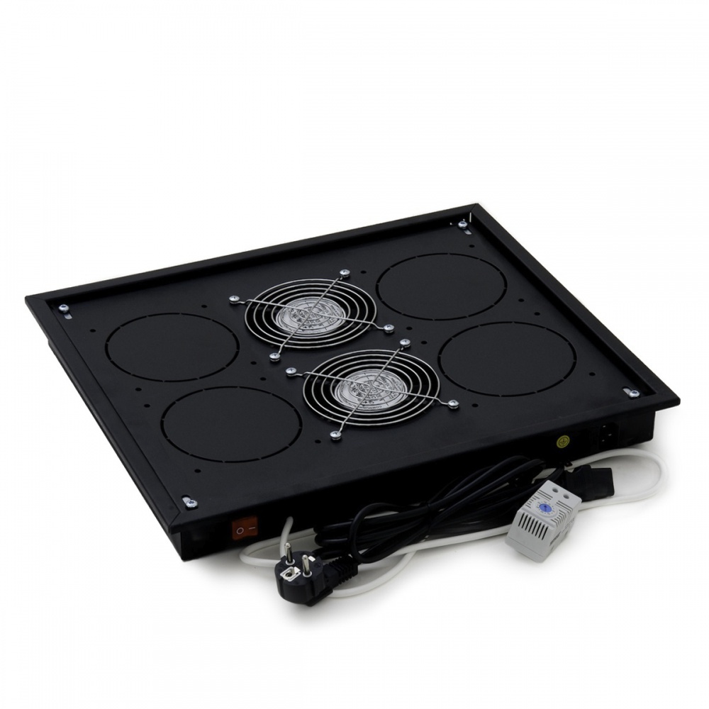 Fan unit with thermostat for top cover and floor