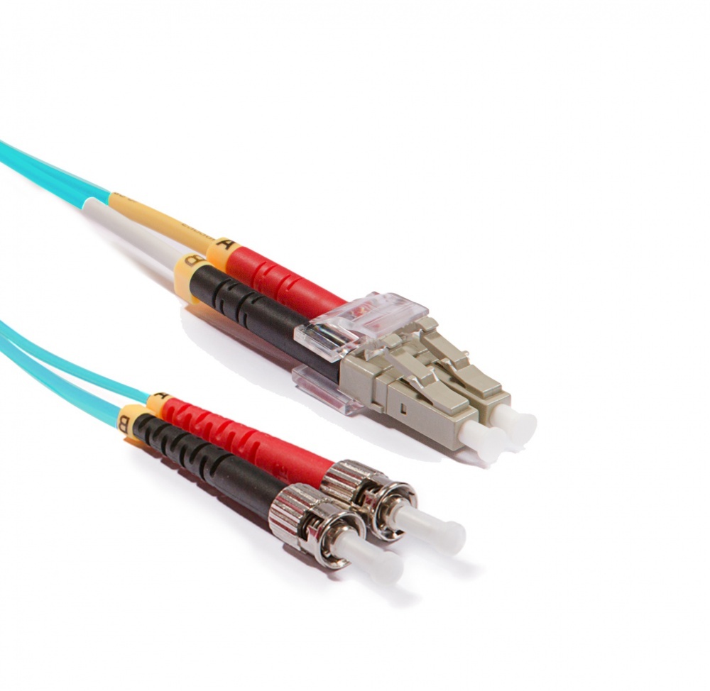 LC-ST Duplex patch cord, OM3 50/125 &micro;m