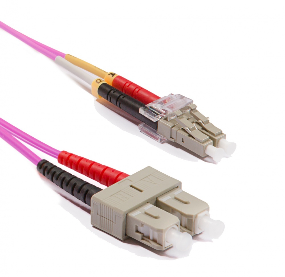 LC-SC Duplex patch cord, OM4 50/125 &micro;m