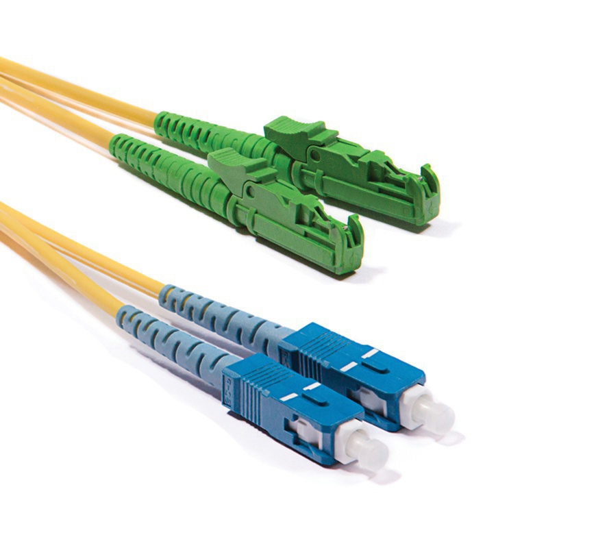 LSH/APC-SC Duplex patch cord, OS2 9/125 µm (ITU-T G.652.D)