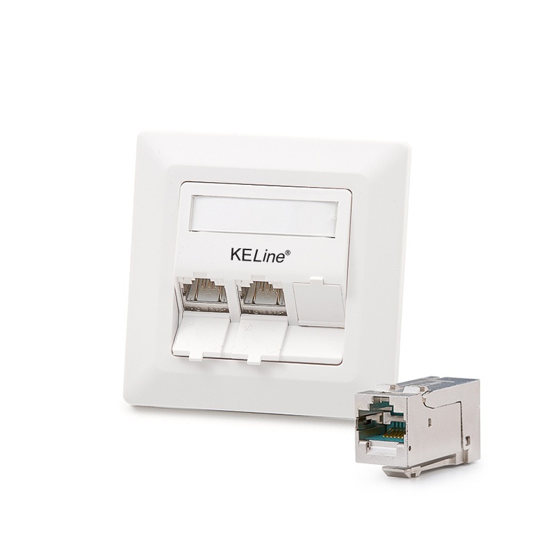 Modulo50 outlet, Category 6A , 3xRJ45/s, flush-mounted, KEJ-C6A-S-HD keystones included
