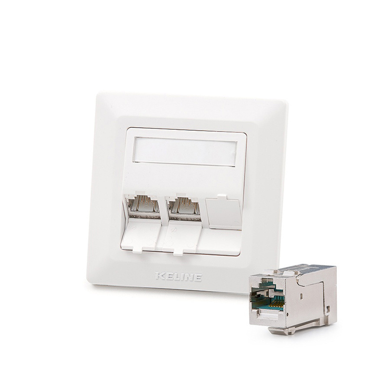 Modulo50 outlet, Category 6A , 3xRJ45/s, flush-mounted, KEJ-C6A-S-HD keystones included