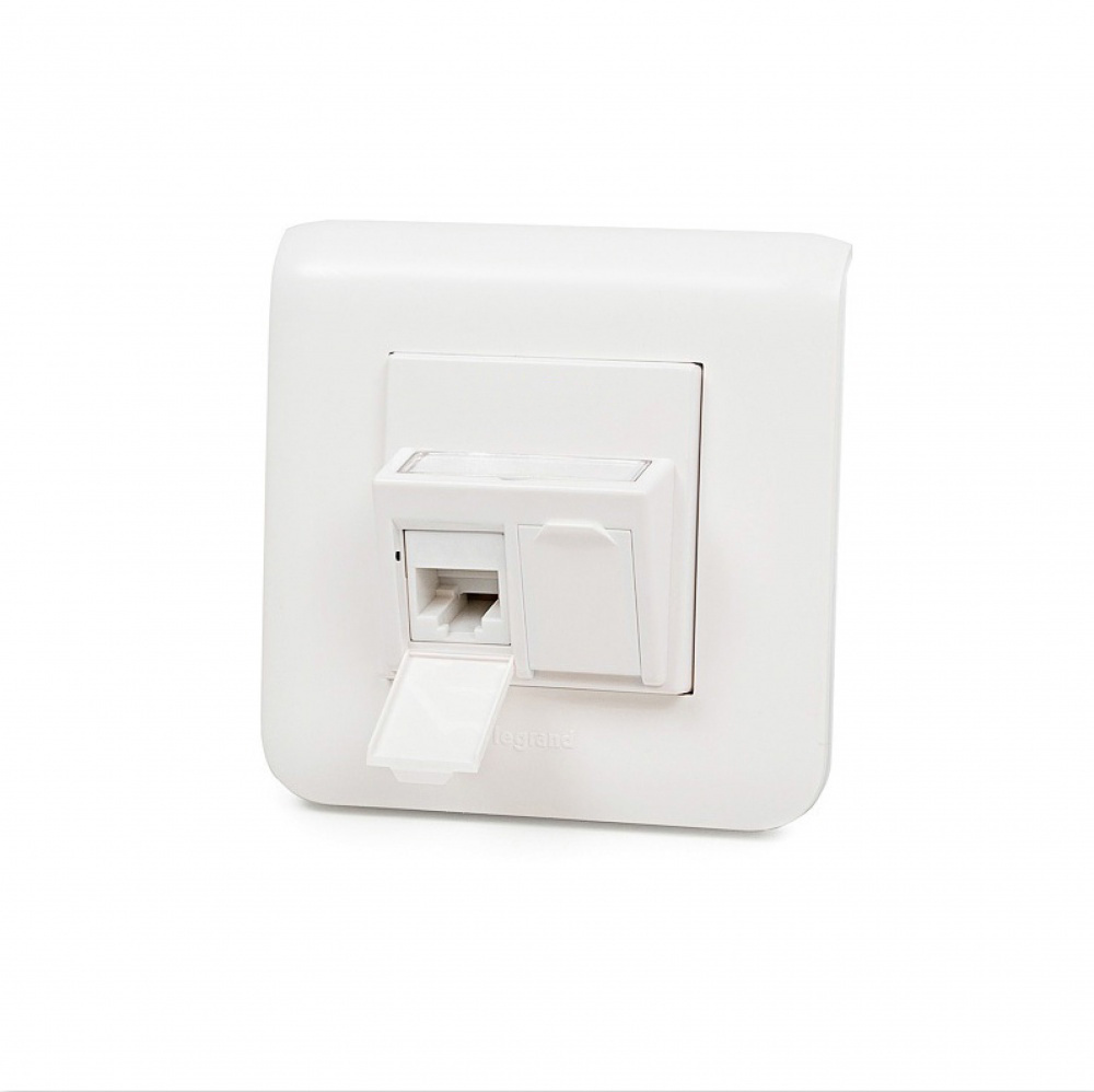 Modulo45 outlet, Category 6, 2xRJ45/u, flush-mounted, keystones included