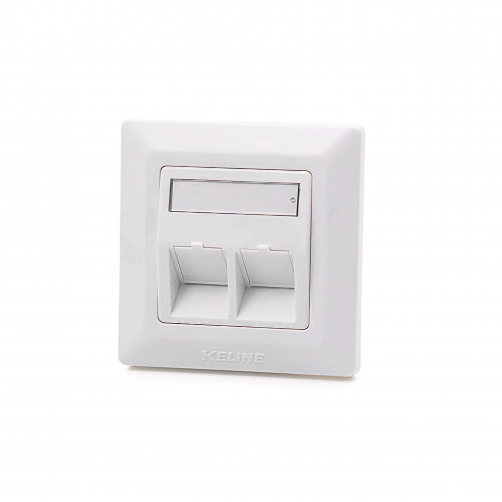 Modulo50 outlet, Category 5E, 2xRJ45/u, flush-mounted, keystones included
