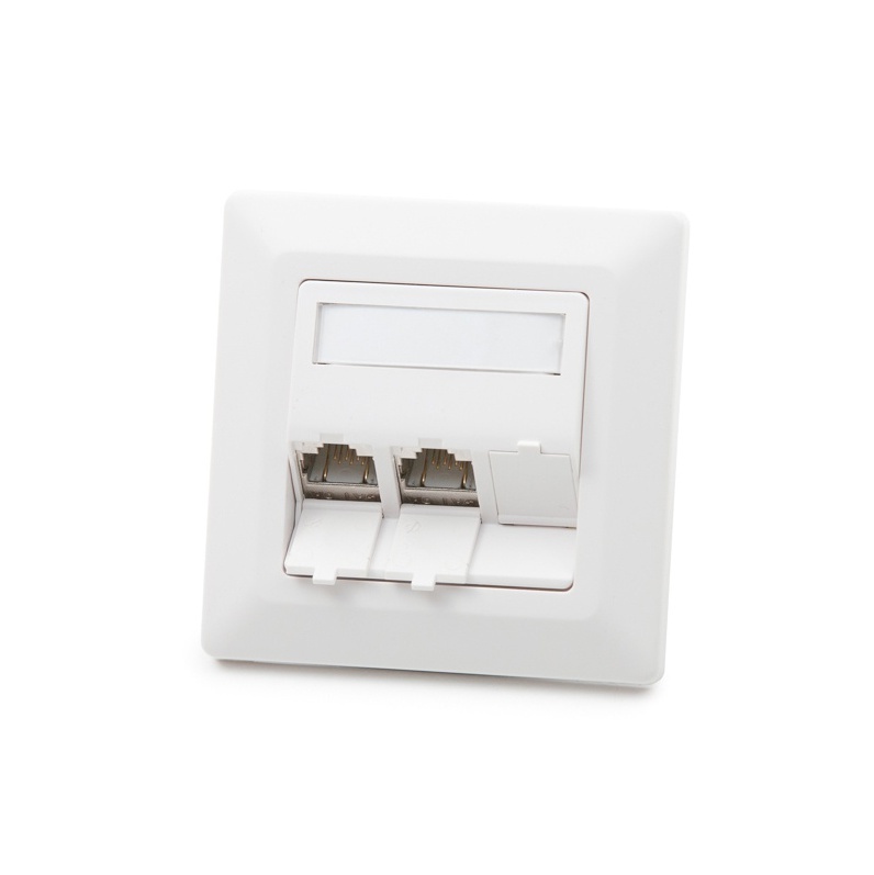 Modulo50 outlet, Category 6, 3xRJ45/s, flush-mounted, keystones included