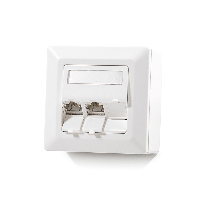 Modulo50 outlet, Category 6, 3xRJ45/s, wall-mounted, keystones included