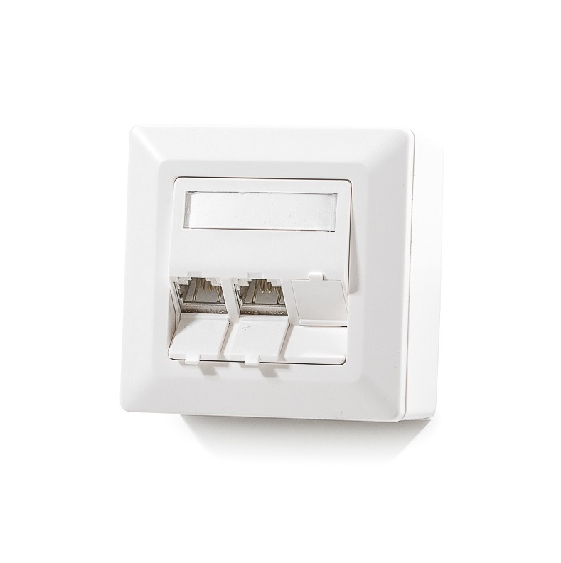Modulo50 outlet, Category 5E, 3xRJ45/s, wall-mounted, keystones included