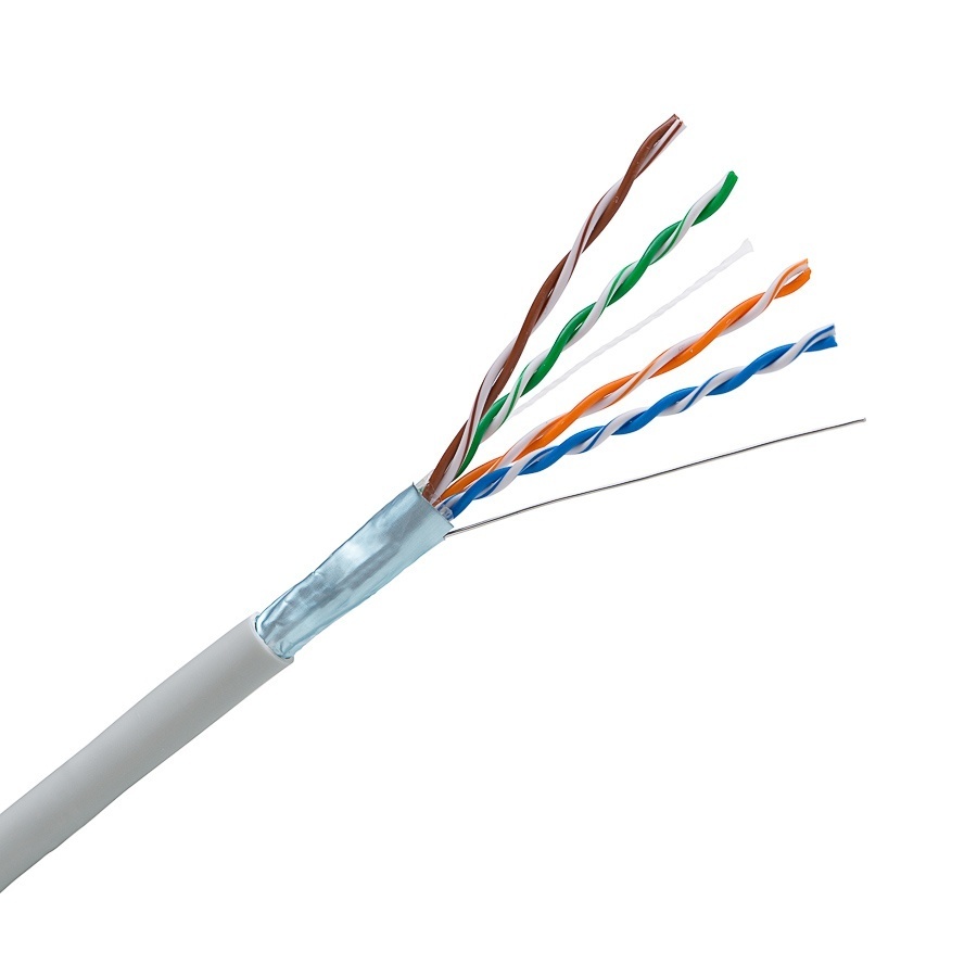 FTP (F/UTP) cable, 4x2xAWG24, Category 5E, 300 MHz, LSOH, Euroclass Dca - s2, d1, a1, 305 m in a box