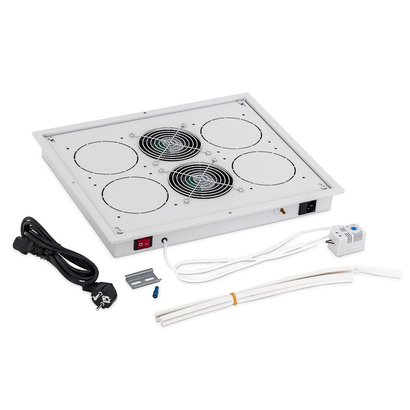 Fan unit with thermostat for top cover and floor