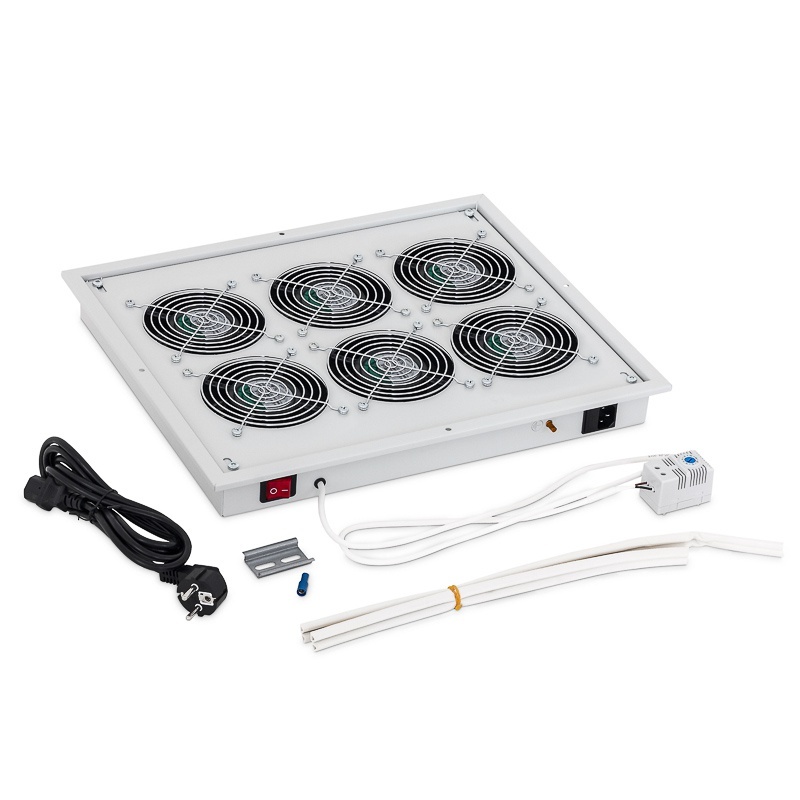 Fan unit with thermostat for top cover and floor