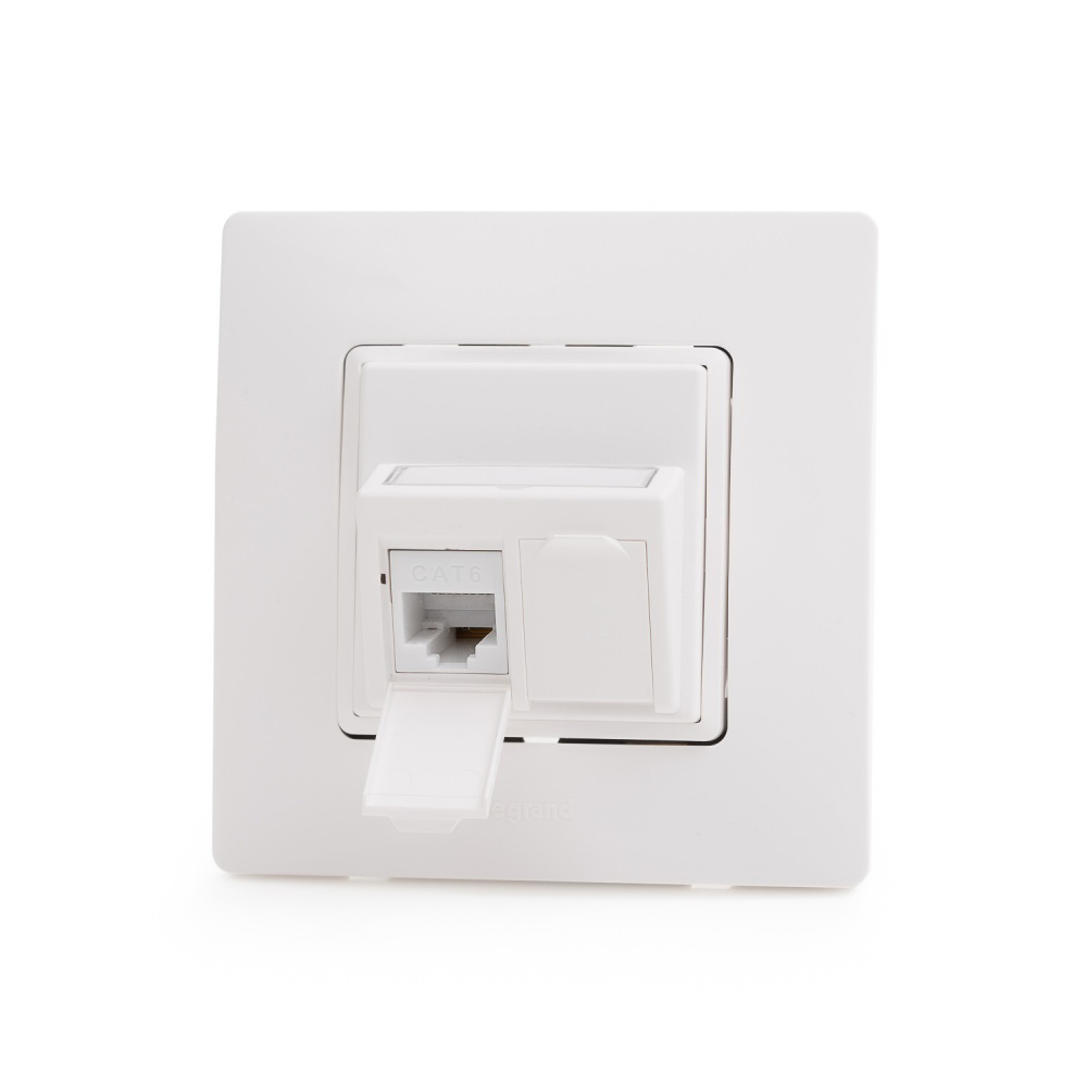 Legrand&reg;&nbsp;NiloeTM&nbsp;compatible outlet module, Category 6, 2xRJ45/u, keystones included