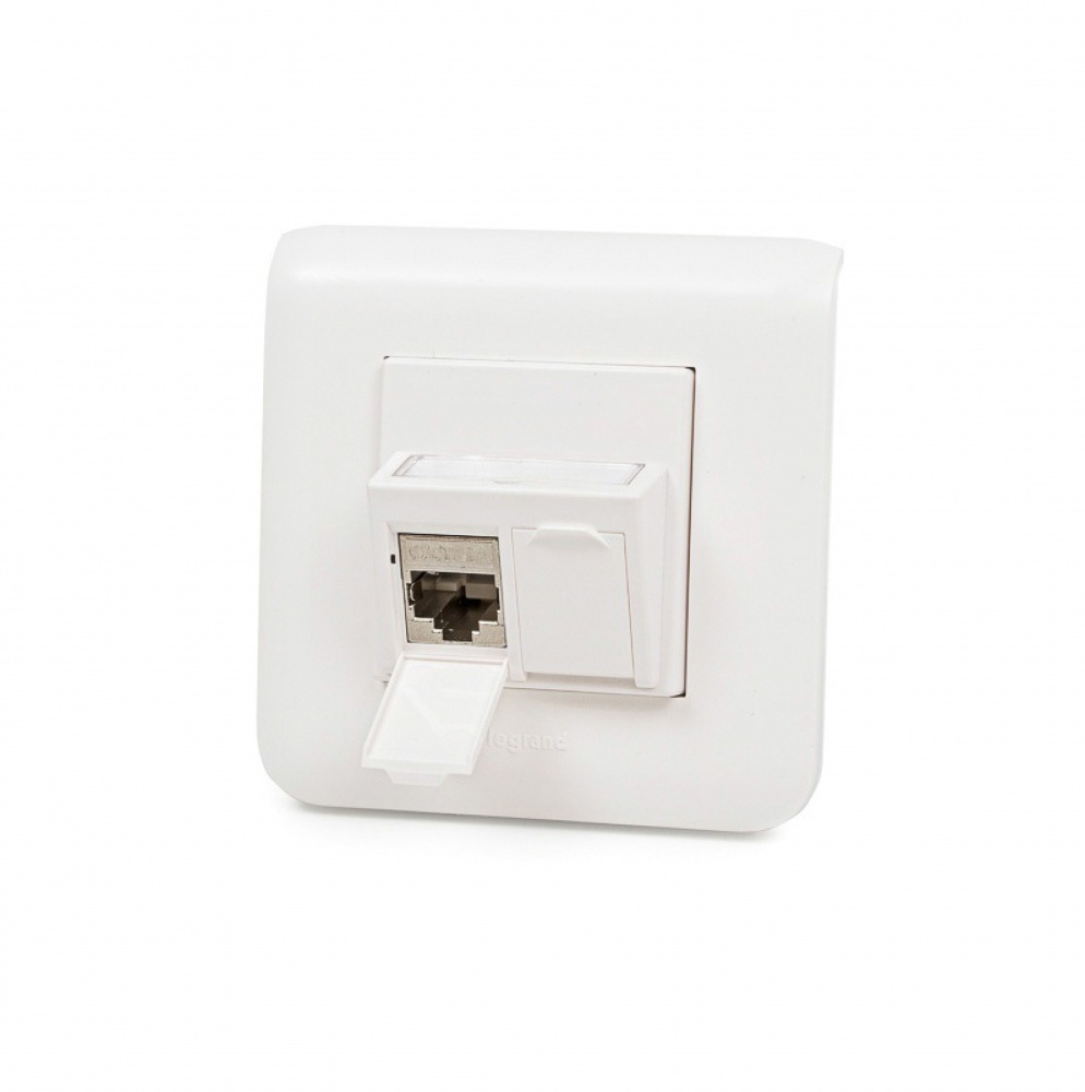 Modulo45 outlet, Category 5E, 2xRJ45/s, flush-mounted, keystones included