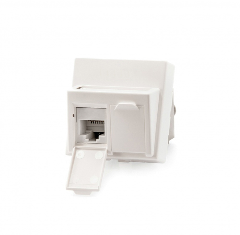 Antibacterial Modulo45 outlet, Category 6, 2xRJ45/u, floor / duct-mounted, KEJ-C6-U-TL keystones included