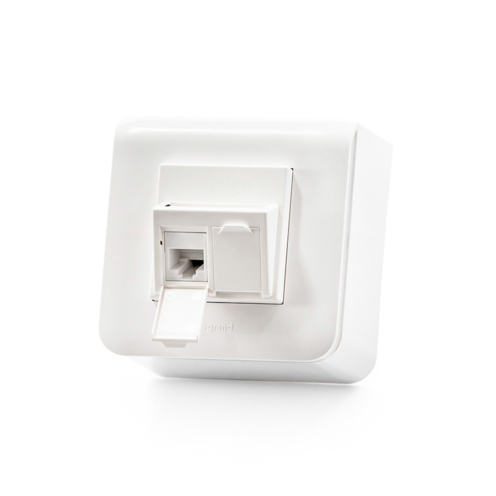 Modulo45 outlet, Category 5E, 2xRJ45/u, wall-mounted, keystones included