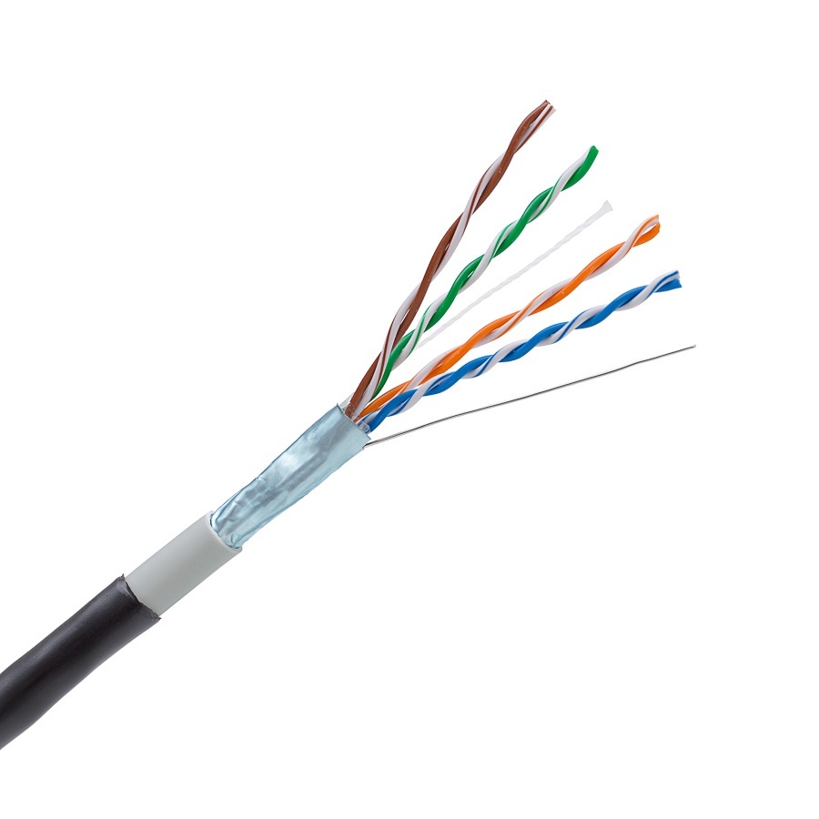 Outdoor / direct-buried FTP (F/UTP) cable 4x2xAWG24, Category 5E, 300 MHz, PE