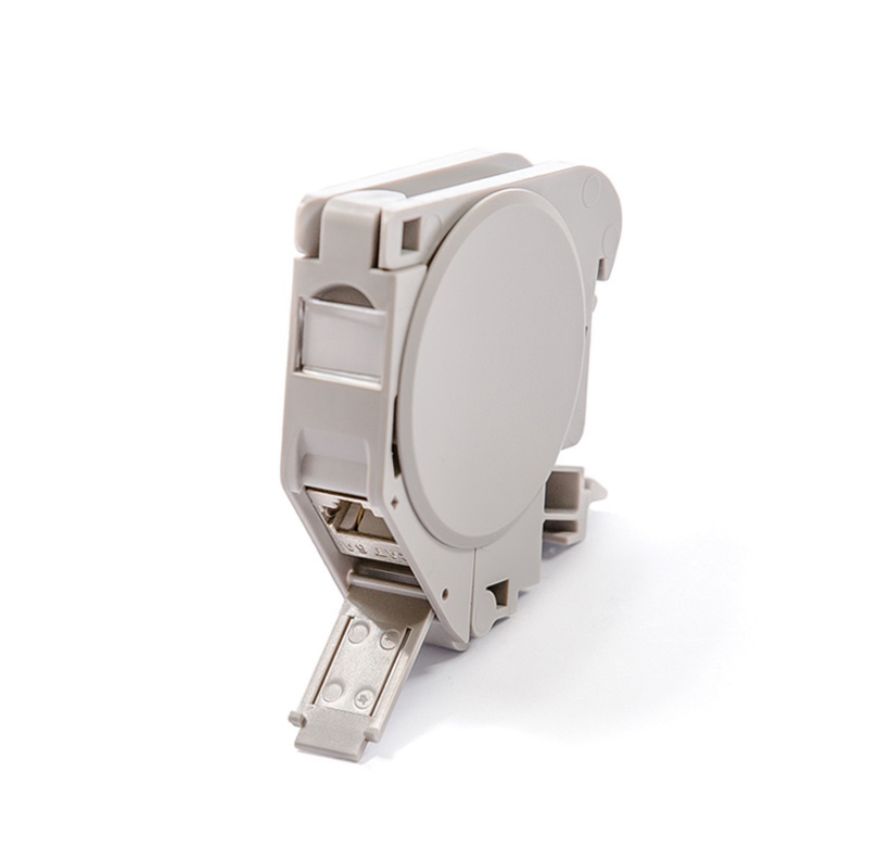 DIN rail keystone holder, Category 5E, 1xRJ45/s, keystone included