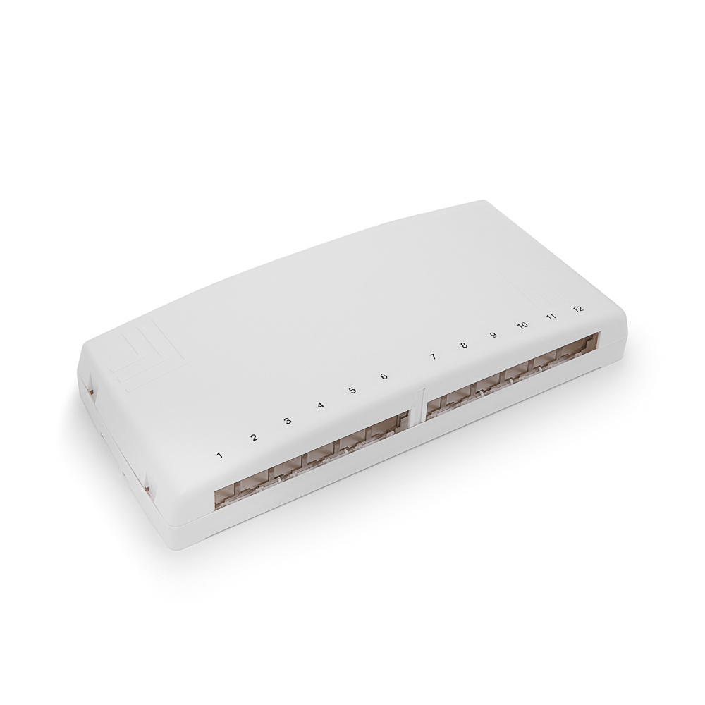 Compact box, Category 5E, 12xRJ45/u, keystones included