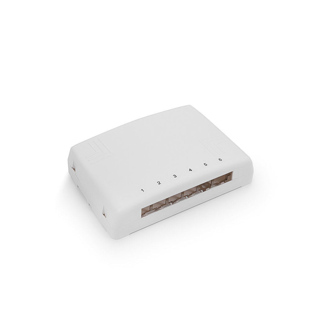 Compact box, Category 5E, 6xRJ45/u, keystones included