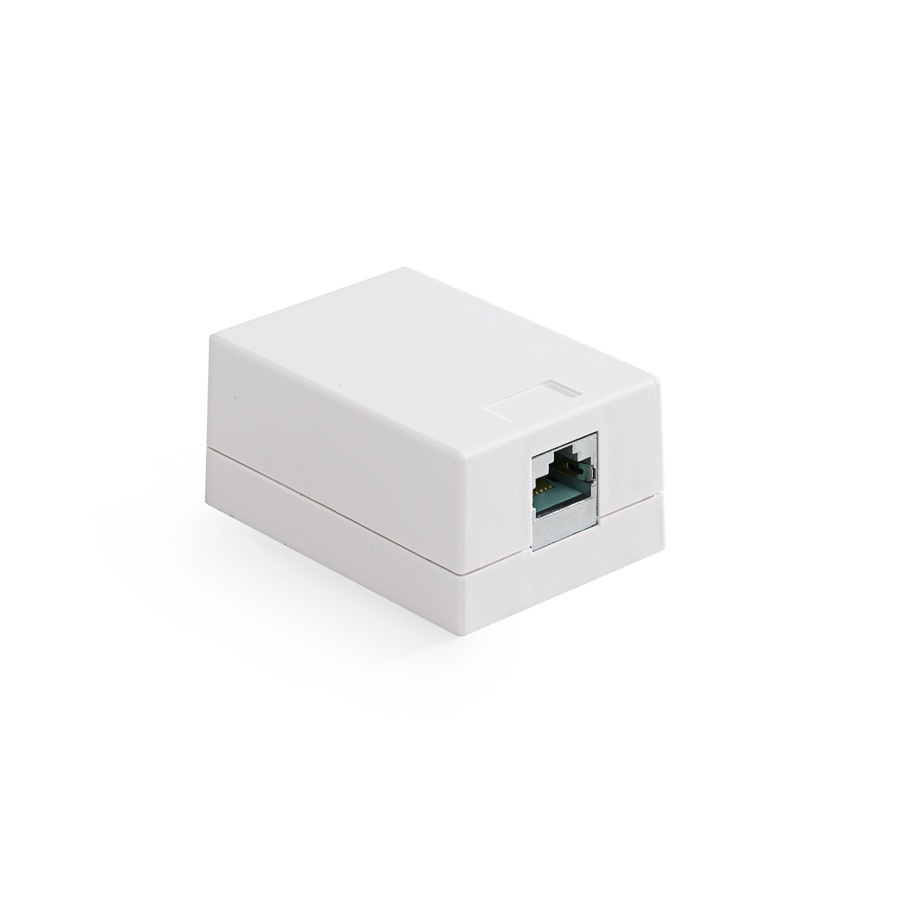 Surface box, Category 6A, 1xRJ45/s, wall-mounted, keystones included
