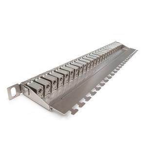 Patch panel HD, Category 6A, 24xRJ45/s, silver, 0,5U, KEJ-C6A-S-HD, keystones included