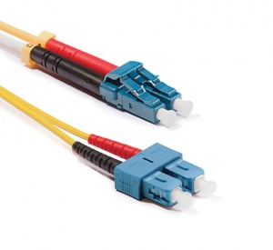 LC-SC Duplex patch cord, OS2 9/125 µm (ITU-T G.652.D)