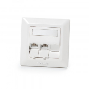 Modulo50 outlet, Category 6, 3xRJ45/u, flush-mounted, keystones included