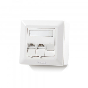 Modulo50 outlet, Category 5E, 3xRJ45/u, wall-mounted, keystones included