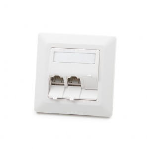 Modulo50 outlet, Category 6, 3xRJ45/s, flush-mounted, keystones included