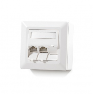 Modulo50 outlet, 3 ports, wall-mounted, empty