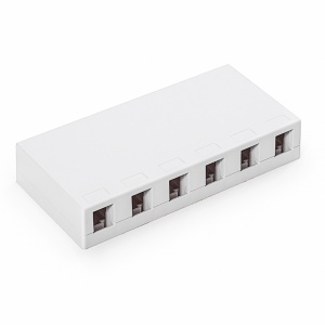 Surface box, 6 ports, wall-mounted, empty