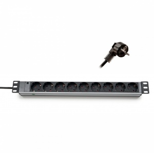 19“ PDU, 9 x 230V, Schuko