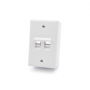 US style vertical faceplate, 2 ports, wall-mounted, empty
