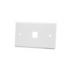 US style horizontal faceplate, 1 port, flush-mounted, empty