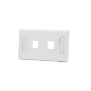 US style horizontal faceplate, 2 ports, flush-mounted, empty