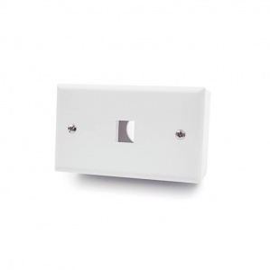 US style horizontal faceplate, 1 port, wall-mounted, empty