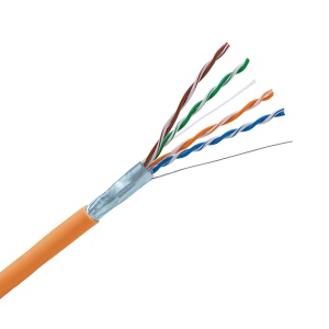 FTP (F/UTP) cable, 4x2xAWG24, Category 5E, 300 MHz, LSOH, Euroclass B2ca - s1, d1, a1