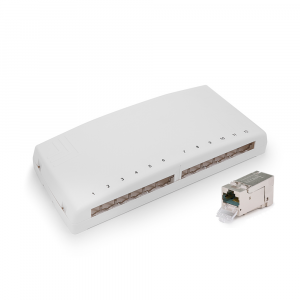 Compact box, Category 6A, 12xRJ45/s, KEJ-C6A-S-HD keystones included