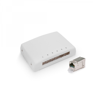 Compact box, Category 6A, 6xRJ45/s, KEJ-C6A-S-HD keystones included