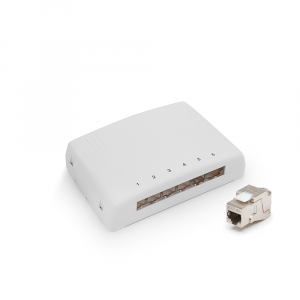 Compact box, Category 6A, 6xRJ45/s, KEJ-C6A-S-10G keystones included