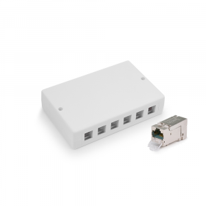 Surface box, Category 6A, 6/12xRJ45/s, wall-mounted, KEJ-C6A-S-HD keystones included