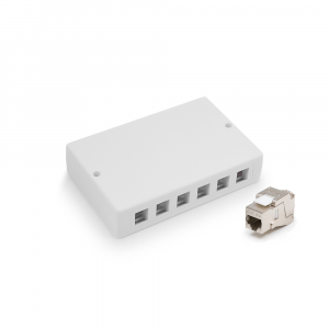 Surface box, Category 6A, 6/12xRJ45/s, wall-mounted, KEJ-C6A-S-10G keystones included