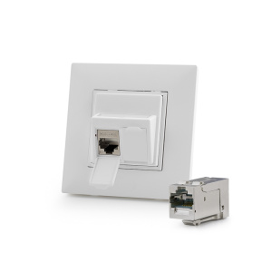 Legrand&reg; Nilo&eacute;TM&nbsp;STEP compatible outlet module, Category 6A, 2xRJ45/s, KEJ-C6A-S-HD keystones included