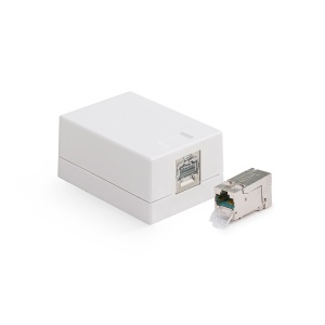 Surface box, Category 6A, 1xRJ45/s, wall-mounted, KEJ-C6A-S-HD keystone included